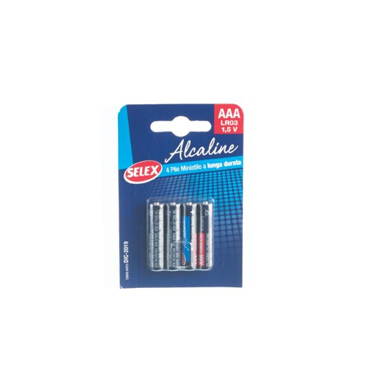 pile stilo alcaline &quot;aaa&quot; 4 pezzi, scheda prodotto selex